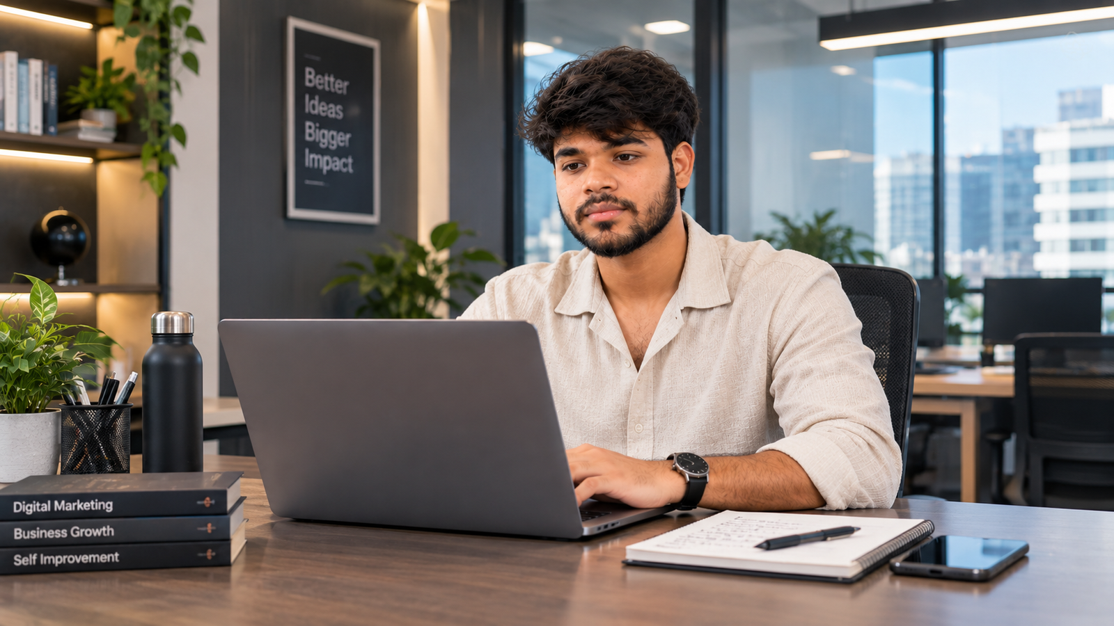 A man using laptop